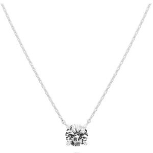 Pendant Necklace 18” Cubic Zirconia 1.5 Carat White Gold‎ Plated New In Box